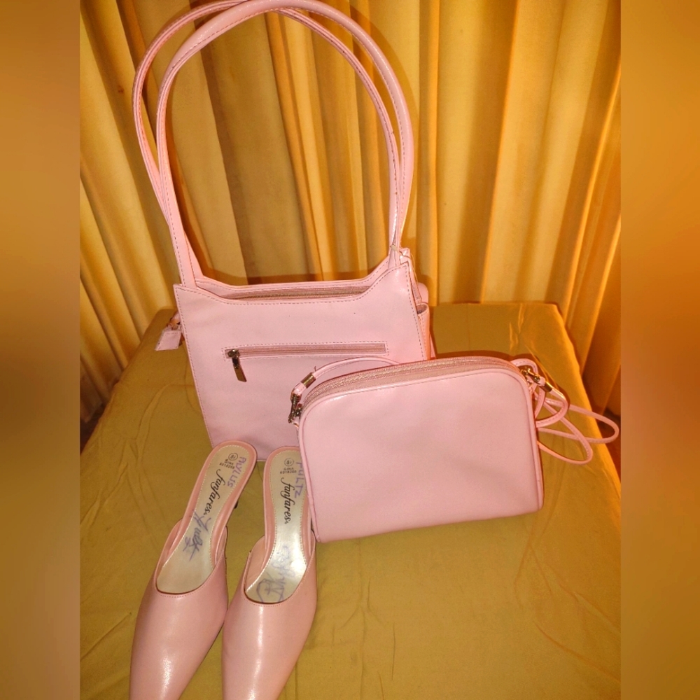 Women's Matching Purse & Short heels Shoes